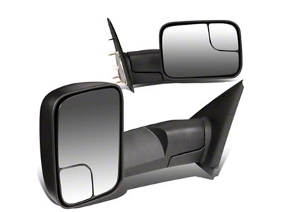 Manual Towing Mirrors; Black (02-08 RAM 1500)