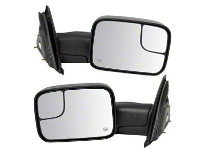Manual Towing Mirrors; Textured Black (02-08 RAM 1500)
