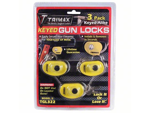 Ram Lock Types RAM 1500 Max Security Keyed Gun Locks; 3-Pack - Free Shipping