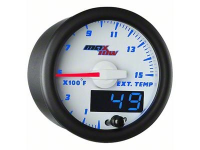 MaxTow 1500 Degree Pyrometer Exhaust Gas Temperature Gauge; White and Blue (Universal; Some Adaptation May Be Required)