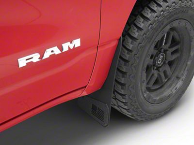 Merica Mud Flaps; Front; Black (19-25 RAM 1500, Excluding RHO & TRX)