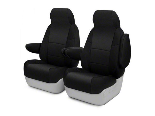 ModaCustom Wetsuit Front Seat Covers; Black (13-18 RAM 1500 w/ Recessed Headrest Bucket Seats)