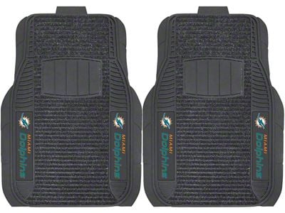 Molded Front Floor Mats with Miami Dolphins Logo (Universal; Some Adaptation May Be Required)