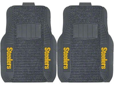 Molded Front Floor Mats with Pittsburgh Steelers Logo (Universal; Some Adaptation May Be Required)
