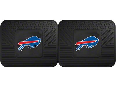 Molded Rear Floor Mats with Buffalo Bills Logo (Universal; Some Adaptation May Be Required)