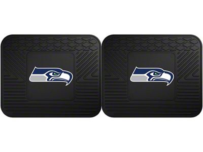Molded Rear Floor Mats with Seattle Seahawks Logo (Universal; Some Adaptation May Be Required)
