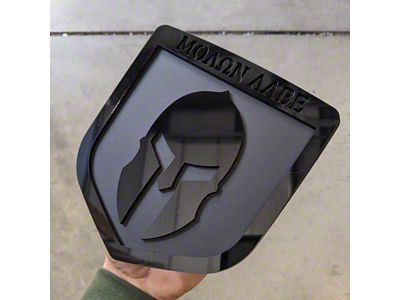 Molon Labe Tailgate Badge; Gloss Black on Matte Black (09-18 RAM 1500)