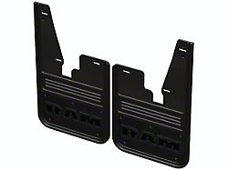 No-Drill Mud Flaps with Anodized RAM Text Logo; Front (09-18 RAM 1500 w/o OE Fender Flares)