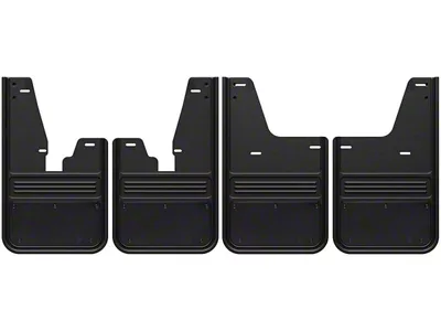 No-Drill Mud Flaps with Black Plate; Front and Rear (09-18 RAM 1500 w/ OE Fender Flares)