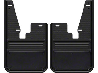 No-Drill Mud Flaps with Black Plate; Front (09-18 RAM 1500 w/o OE Fender Flares)