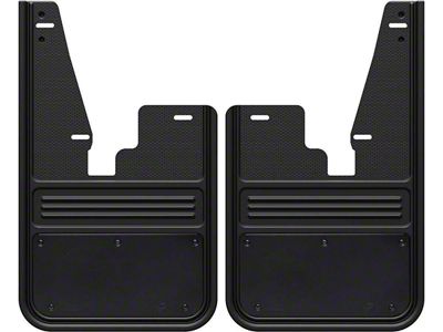 No-Drill Mud Flaps with Black Plate; Front (09-18 RAM 1500 w/o OE Fender Flares)