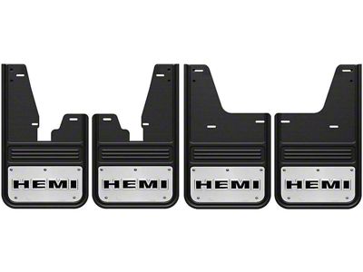 No-Drill Mud Flaps with HEMI Logo; Front and Rear (09-18 RAM 1500 w/ OE Fender Flares)