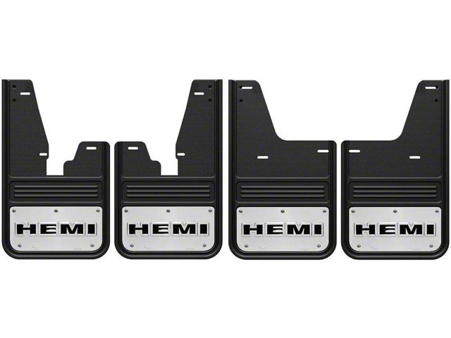 No-Drill Mud Flaps with HEMI Logo; Front and Rear (09-18 RAM 1500 w/ OE Fender Flares)