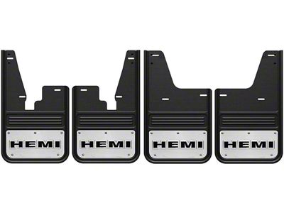 No-Drill Mud Flaps with HEMI Logo; Front and Rear (09-18 RAM 1500 w/o OE Fender Flares)