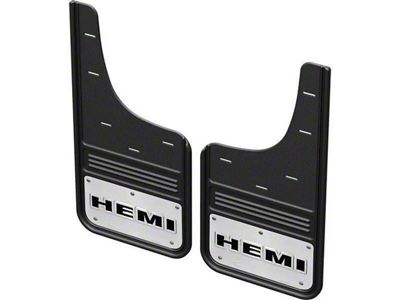 No-Drill Mud Flaps with HEMI Logo; Front (19-25 RAM 1500, Excluding RHO & TRX)