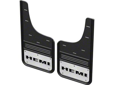 No-Drill Mud Flaps with HEMI Logo; Front (19-24 RAM 1500, Excluding TRX)