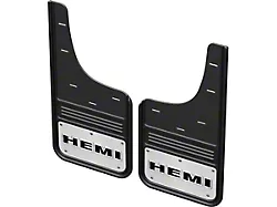 No-Drill Mud Flaps with HEMI Logo; Front (19-24 RAM 1500, Excluding TRX)