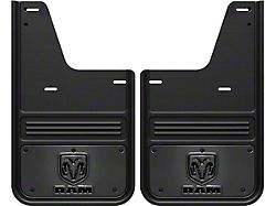 No-Drill Mud Flaps with RAM Head Logo; Rear (09-18 RAM 1500)