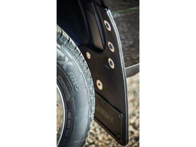 No-Drill Mud Flaps with RAM Text Logo; Rear (19-24 RAM 1500, Excluding TRX)