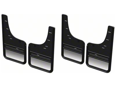 No-Drill Mud Flaps with Stainless Plate; Front and Rear (19-24 RAM 1500, Excluding TRX)