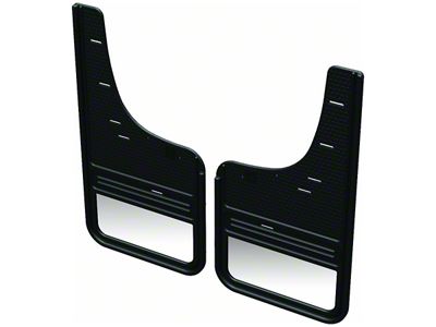No-Drill Mud Flaps with Stainless Plate; Rear (19-24 RAM 1500, Excluding TRX)