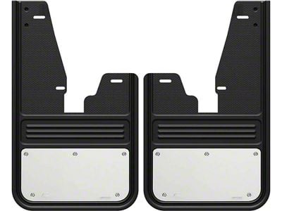 No-Drill Mud Flaps with Stainless Steel Plate; Front (09-18 RAM 1500 w/ OE Fender Flares)
