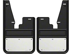 No-Drill Mud Flaps with Stainless Steel Plate; Front (09-18 RAM 1500 w/o OE Fender Flares)