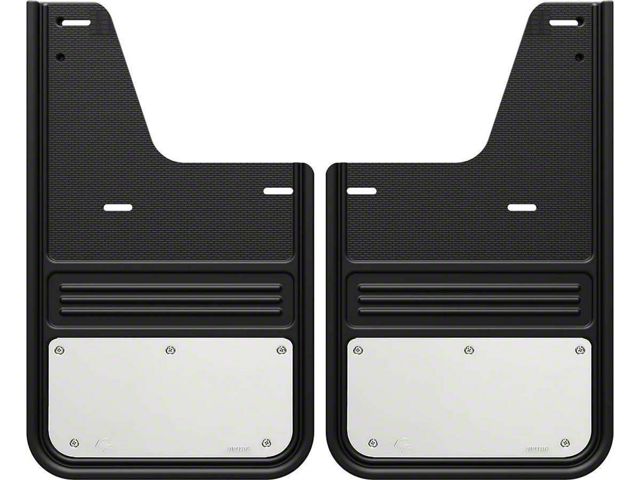 No-Drill Mud Flaps with Stainless Steel Plate; Rear (09-18 RAM 1500)