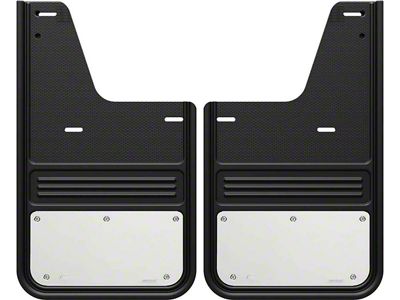No-Drill Mud Flaps with Stainless Steel Plate; Rear (09-18 RAM 1500)