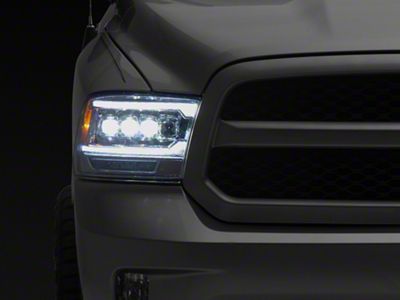 AlphaRex NOVA-Series 5th Gen 2500 G2 Style LED Projector Headlights; Chrome Housing; Clear Lens (09-18 RAM 1500 w/ Factory Halogen Non-Projector Headlights)