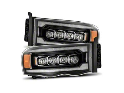 AlphaRex NOVA-Series LED Projector Headlights; Black Housing; Clear Lens (02-05 RAM 1500)