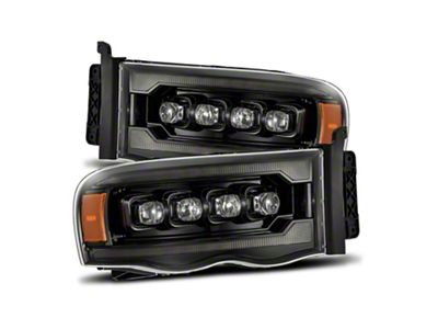 AlphaRex NOVA-Series LED Projector Headlights; Black Housing; Clear Lens (02-05 RAM 1500)