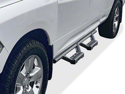 Octagon Tube Drop Style Nerf Side Step Bars; Black (09-18 RAM 1500 Quad Cab)