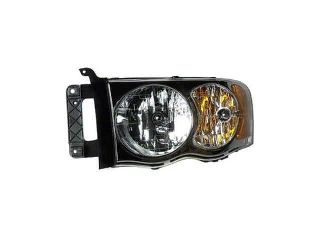 OE Certified Replacement Halogen Headlight; Chrome Housing; Clear Lens; Driver Side (02-05 RAM 1500)