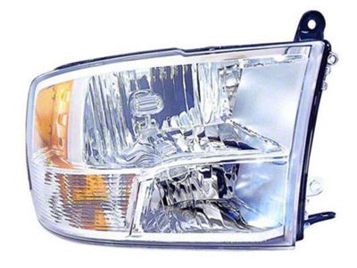 OE Certified Replacement Halogen Headlight; Chrome Housing; Clear Lens; Passenger Side (09-12 RAM 1500 w/ Factory Halogen Quad Headlights)