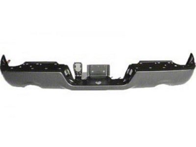 OE Certified Replacement Rear Bumper; Not Pre-Drilled for Backup Sensors; Black (09-18 RAM 1500 w/ Factory Dual Exhaust)