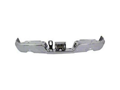 OE Certified Replacement Rear Bumper; Not Pre-Drilled for Backup Sensors; Chrome (09-18 RAM 1500 w/ Factory Dual Exhaust)