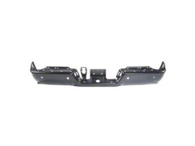 OE Certified Replacement Rear Bumper; Pre-Drilled for Backup Sensors; Black (09-18 RAM 1500 w/o Factory Dual Exhaust)
