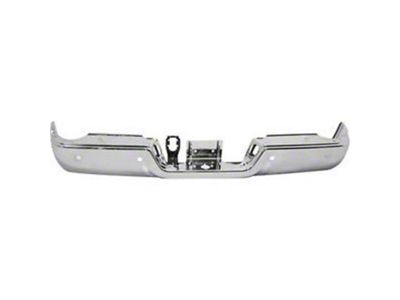 OE Certified Replacement Rear Bumper; Pre-Drilled for Backup Sensors; Chrome (09-18 RAM 1500 w/o Factory Dual Exhaust)