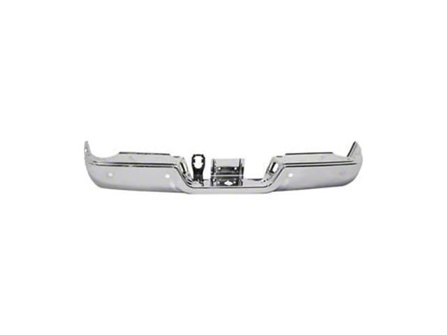 OE Certified Replacement Rear Bumper; Pre-Drilled for Backup Sensors; Chrome (09-18 RAM 1500 w/o Factory Dual Exhaust)