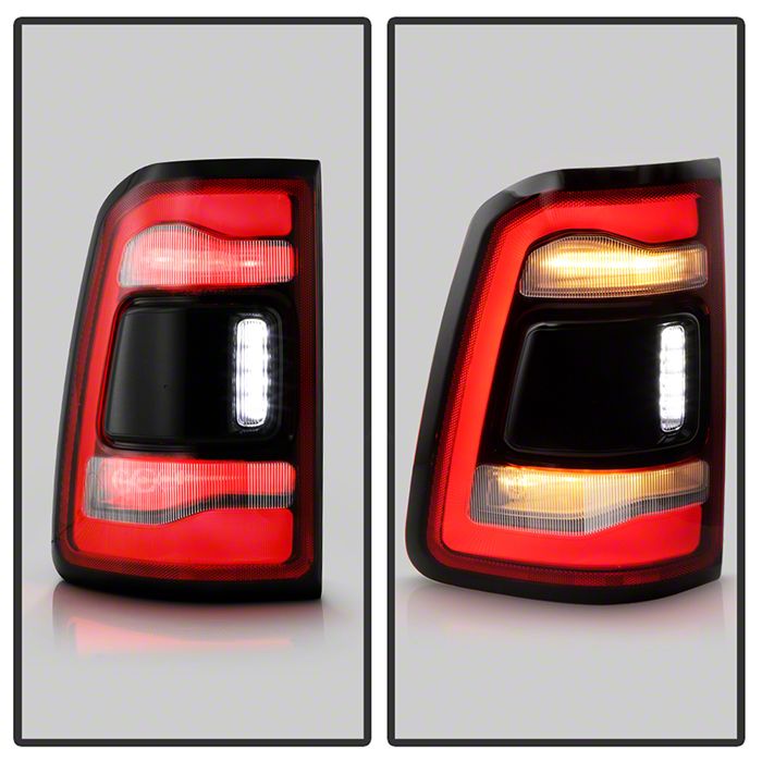 Right Passenger Side Full LED Tail Light For 2019-2023 RAM 1500 (w/ BLIS, W/o Module) - Black Trim