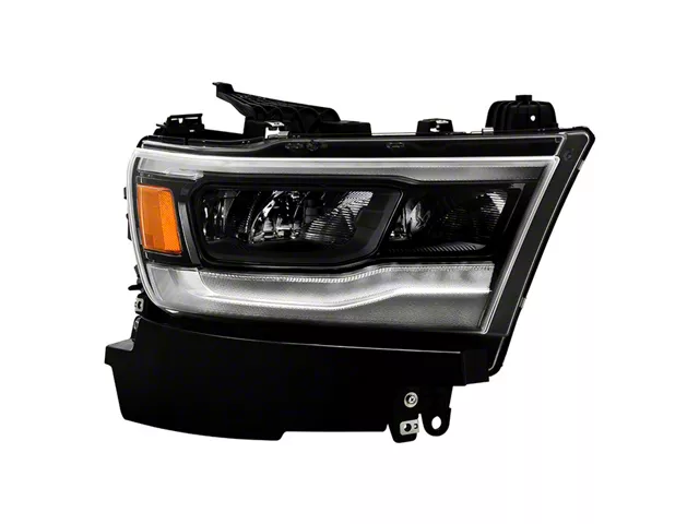 OE Style Full LED DRL Headlight; Black Housing; Clear Lens; Passenger Side (19-24 RAM 1500 w/ Factory LED Headlights)