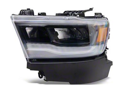 OE Style Full LED Headlight with DRL; Black Housing; Clear Lens; Driver Side (19-24 RAM 1500 w/ Factory Halogen Headlights)
