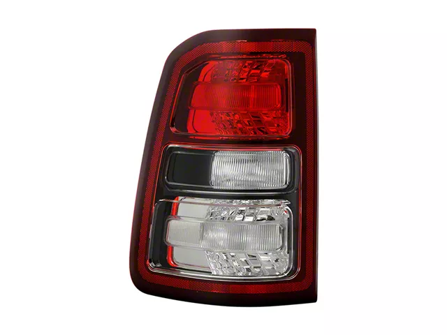 OE Style Halogen Tail Light; Black Housing; Red/Clear Lens; Driver Side (19-24 RAM 1500 w/ Factory Halogen Tail Lights)