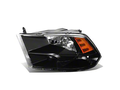 OE Style Headlight; Black Housing; Clear Lens; Driver Side (09-18 RAM 1500 w/ Factory Halogen Non-Projector Headlights)