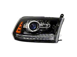 OE Style Headlight; Black Housing; Clear Lens; Passenger Side (16-18 RAM 1500 w/ Factory Halogen Non-Projector Headlights)