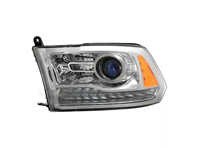OE Style Headlight; Chrome Housing; Clear Lens; Driver Side (16-18 RAM 1500 w/ Factory Halogen Non-Projector Headlights)