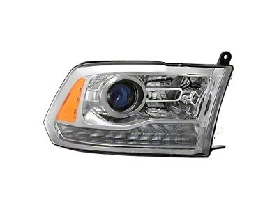 OE Style Headlight; Chrome Housing; Clear Lens; Passenger Side (16-18 RAM 1500 w/ Factory Halogen Non-Projector Headlights)