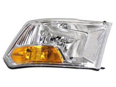 OE Certified Replacement Headlight; Chrome Housing; Clear Lens; Passenger Side (09-12 RAM 1500 w/ Factory Halogen Non-Quad Headlights)