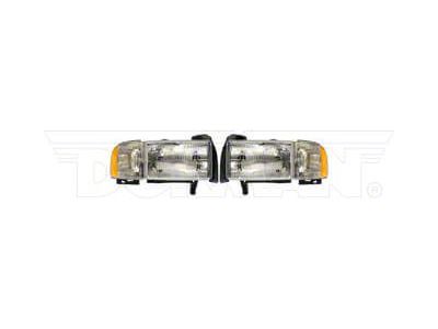 OE Style Headlights; Chrome Housing; Clear Lens (94-01 RAM 1500, Excluding Sport)